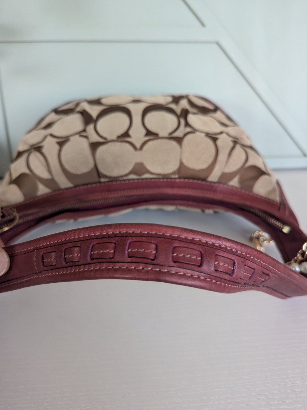 vintage Coach Ergo Signature Pleated Hobo Shoulder Bag - Picture 8 of 14